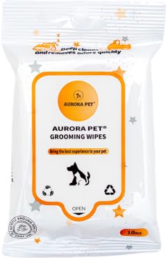Lingettes pour chien Aurora Pet, nettoyantes et pratiques en déplacement.