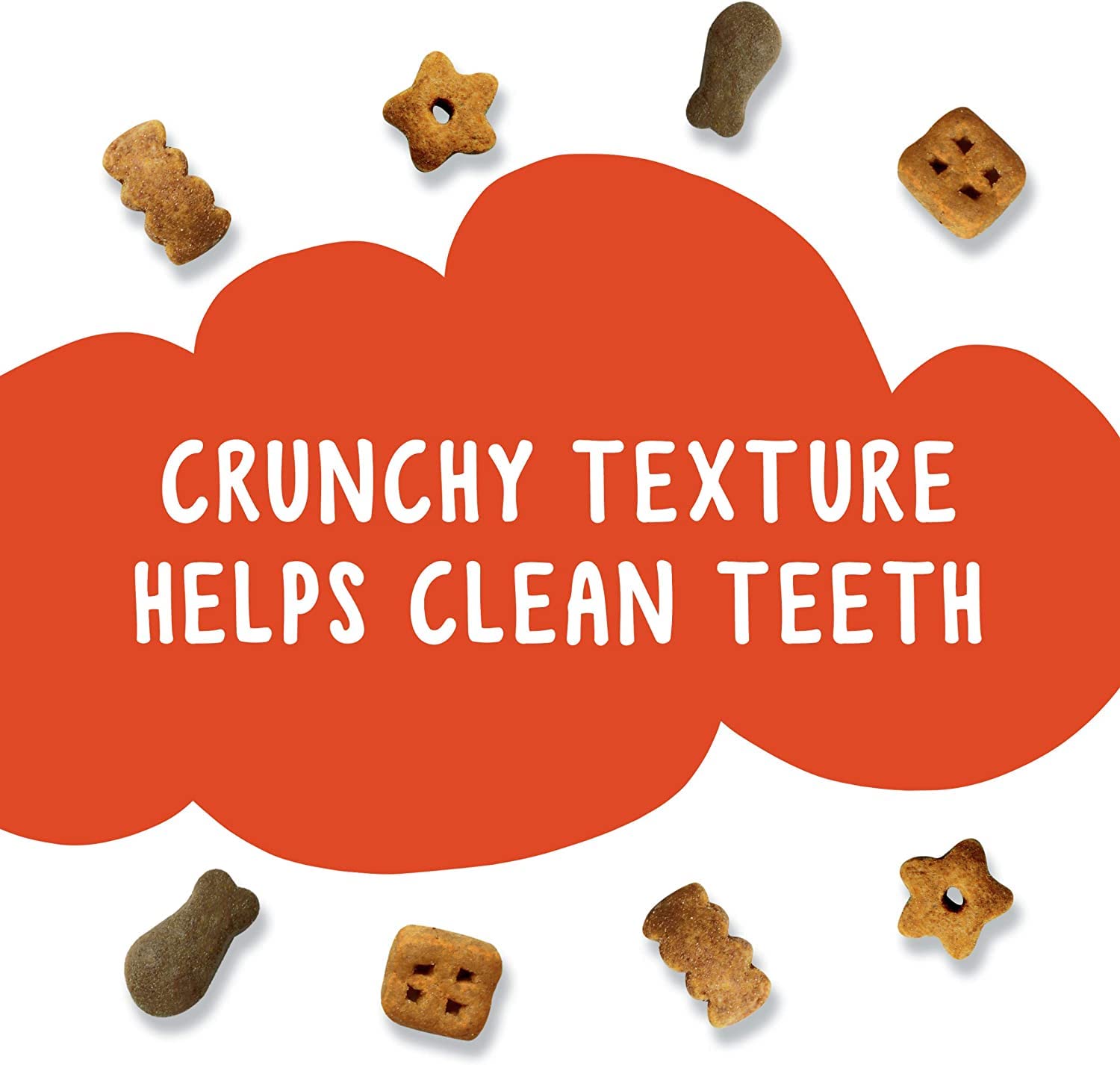 Texture croquante montrée, peut aider à nettoyer les dents du chat.