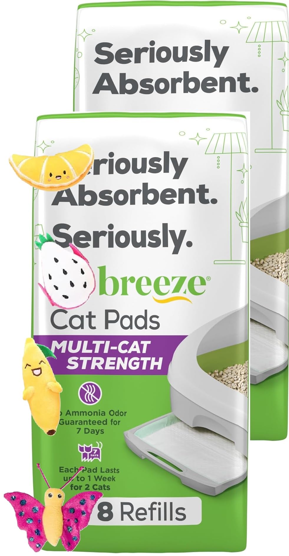 Aurora Pet Tidy Cat Breeze: coussinets absorbants pour plusieurs chats, absorption efficace.