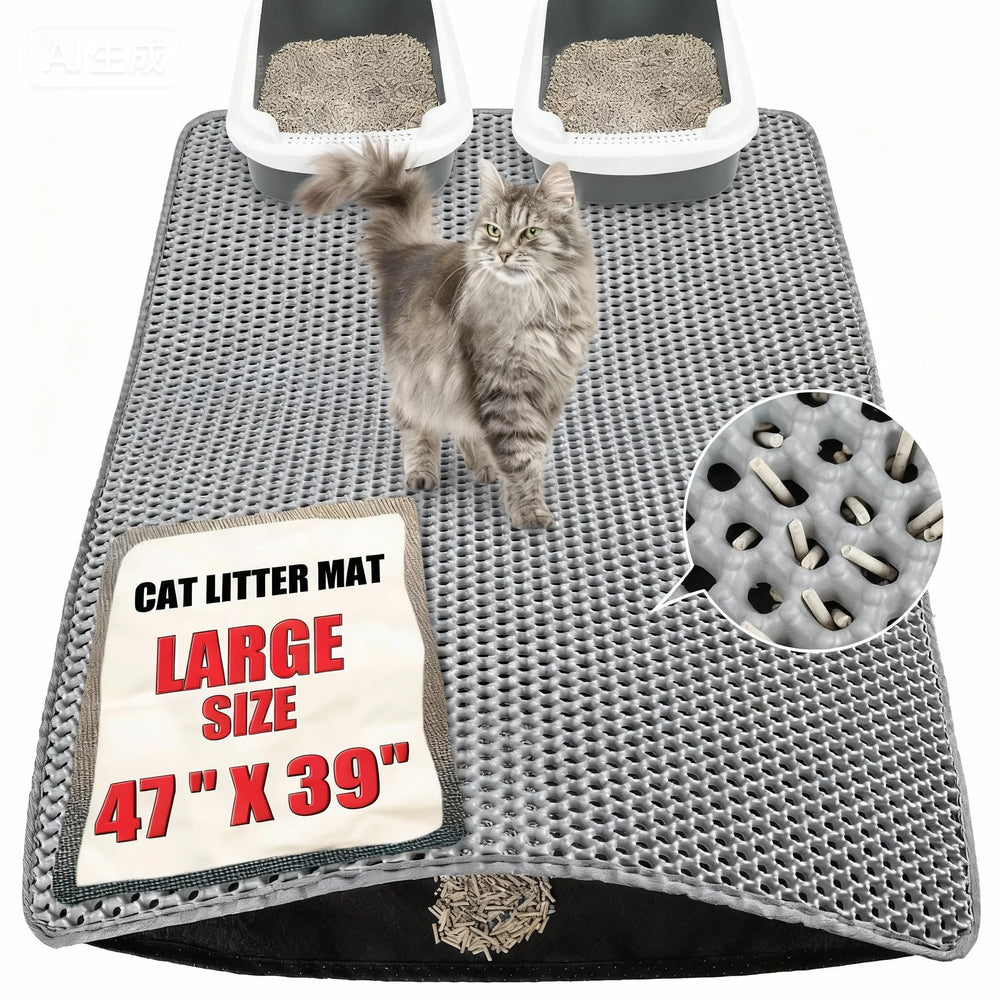 Aurorique Tapis Litière Chat XXL — grande surface réduisant les traces de litière