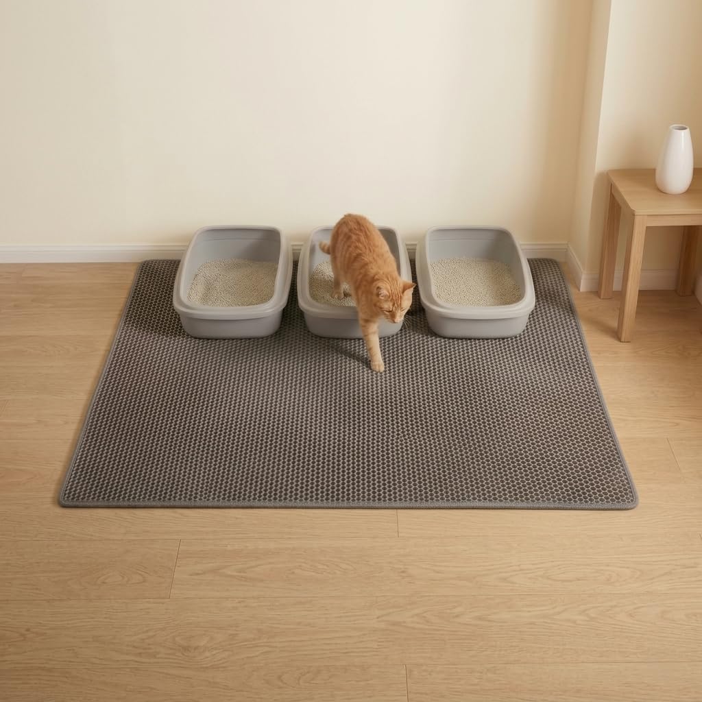 Aurorique Tapis Litière Chat XXL — double-couche capture efficacement les particules