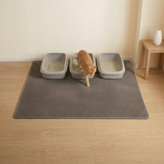 Aurorique Tapis Litière Chat XXL — double-couche capture efficacement les particules