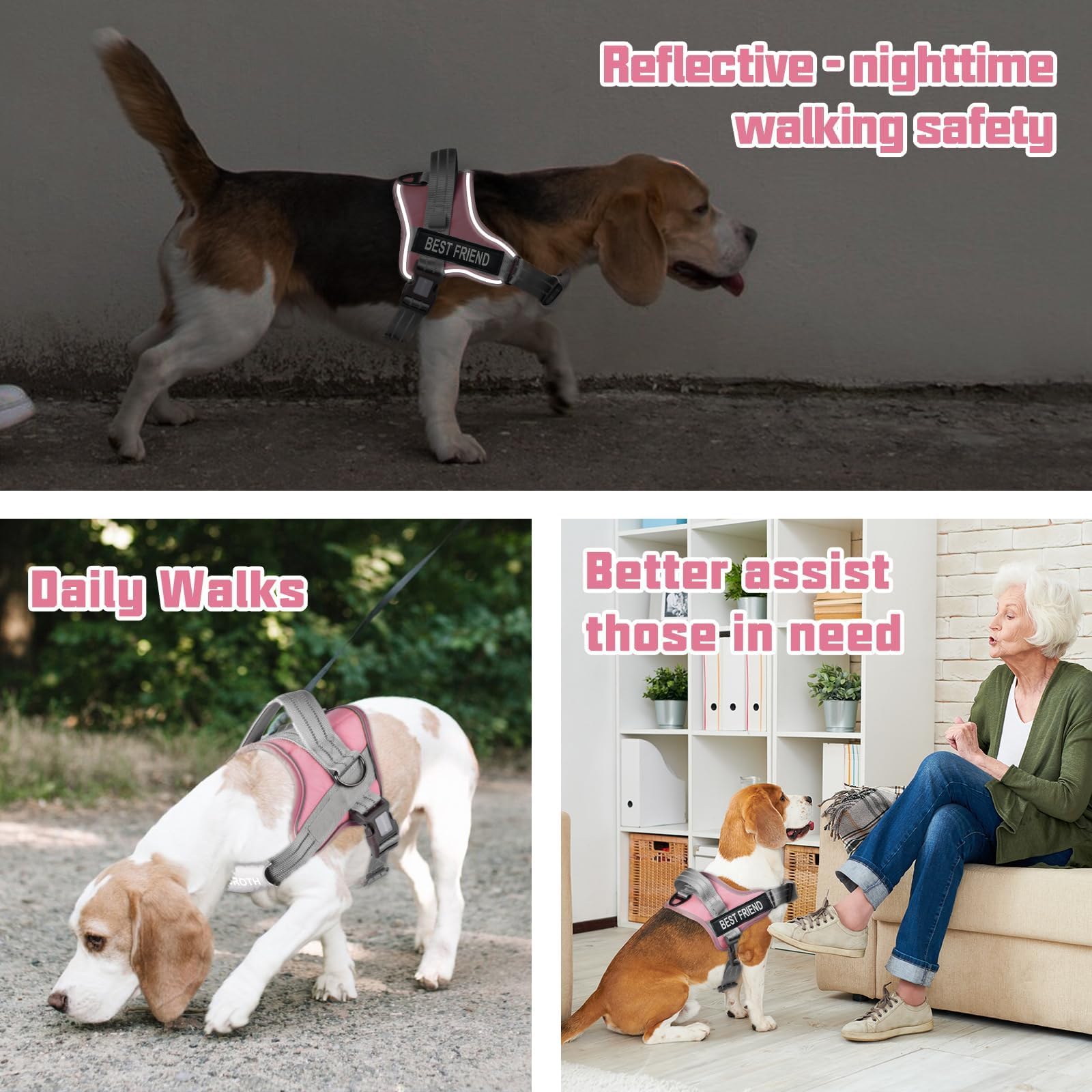 AUROTH harnais chien réflectif sécurité nocturne pour meilleure visibilité.