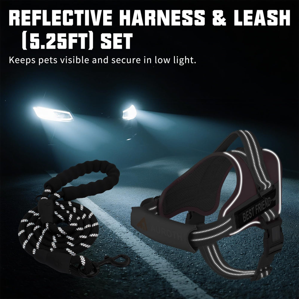 AUROTH harnais confort rembourrage épais pour douceur lors des promenades.