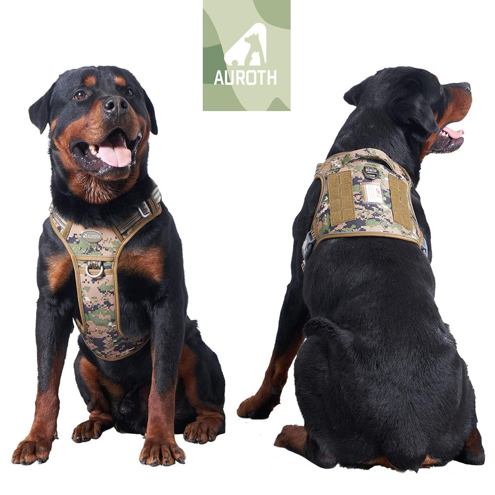 AUROTH Harnais tactique grand chien — arrière, contrôle accru lors des promenades.