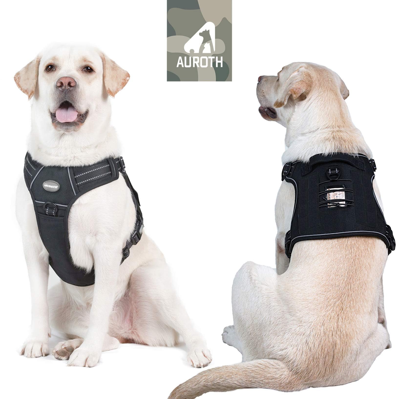 AUROTH Harnais Tactique Grands Chiens — Dos du harnais pour maintien sécuritaire.