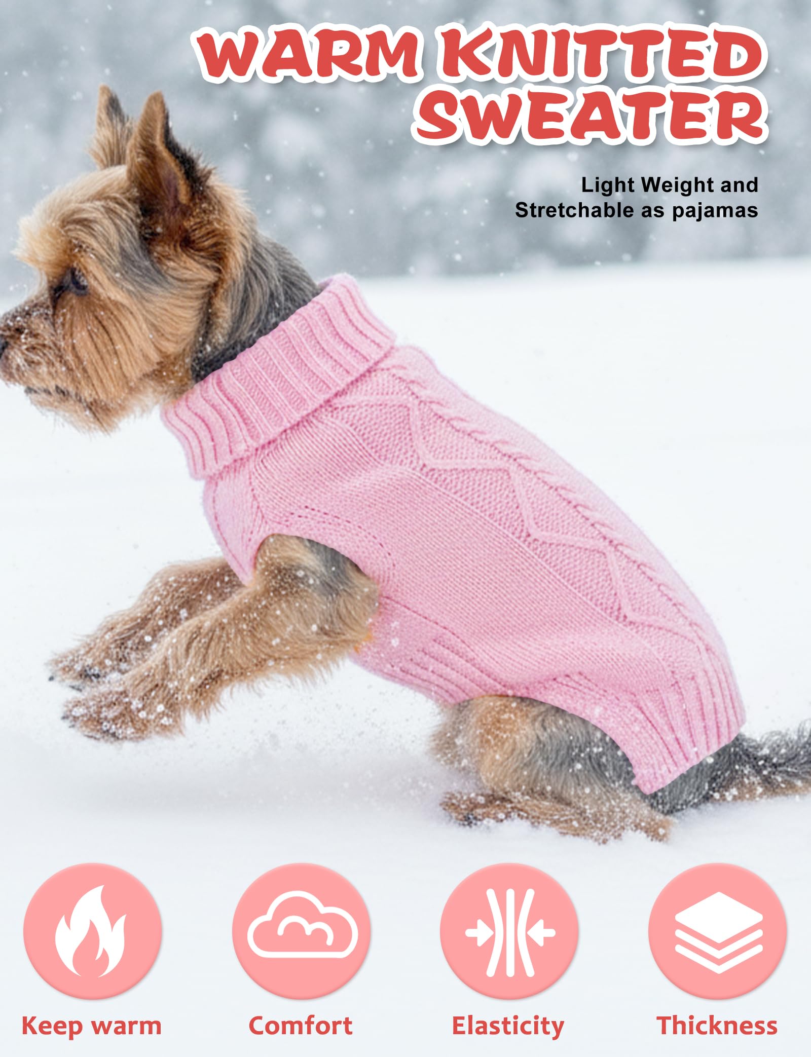 Pull-chien tricot AURUZA, tissu moelleux et ajustement confortable.