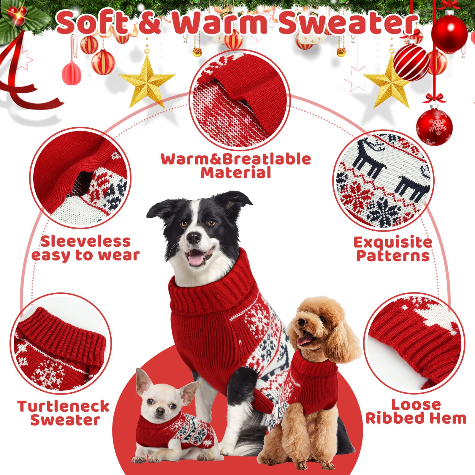 Pull Noël AURUZA pour chat avec motif bonhomme de neige, ambiance festive.