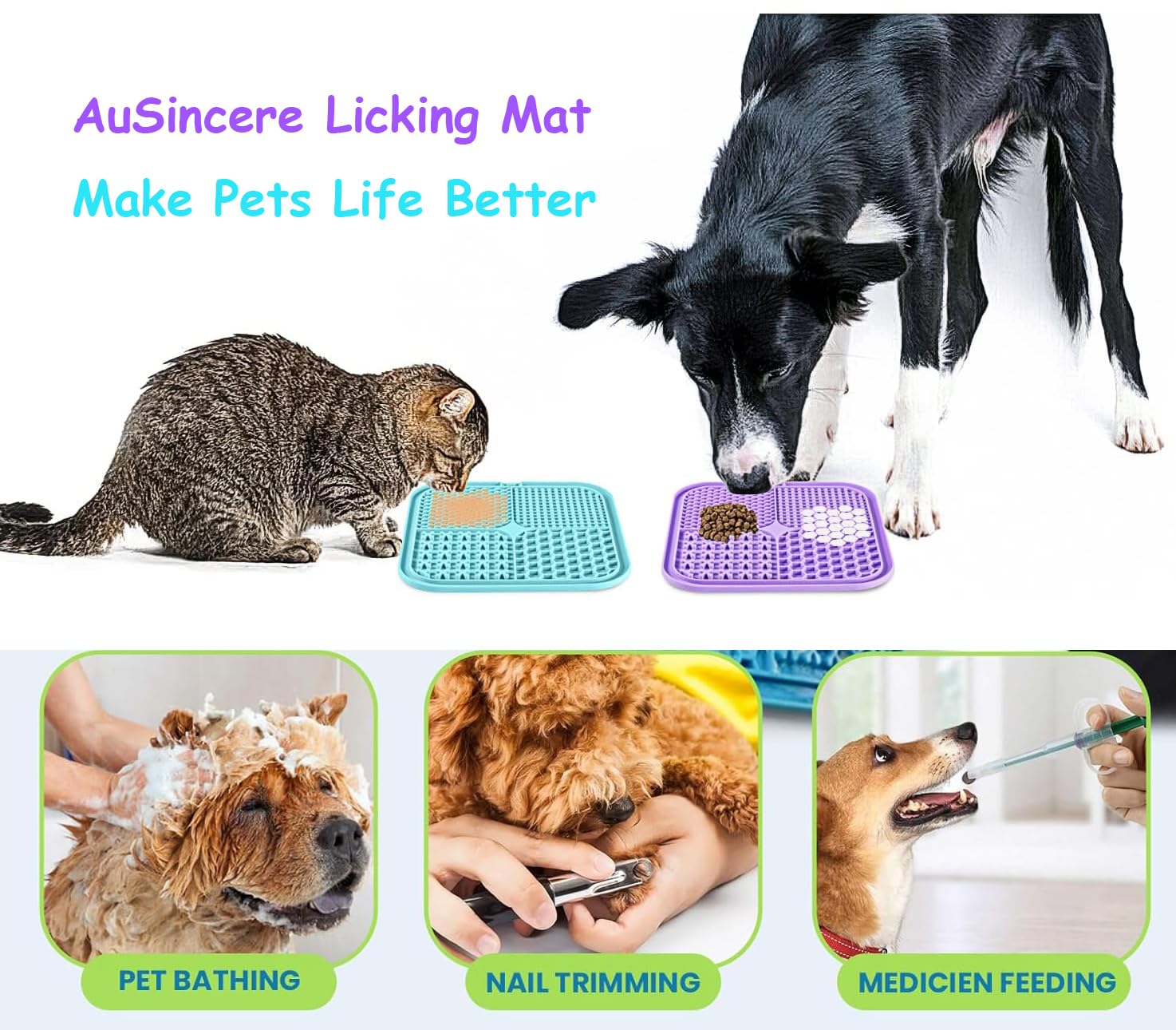 AUSINCERE Tapis de lechage en silicone sans BPA, durable et sûr