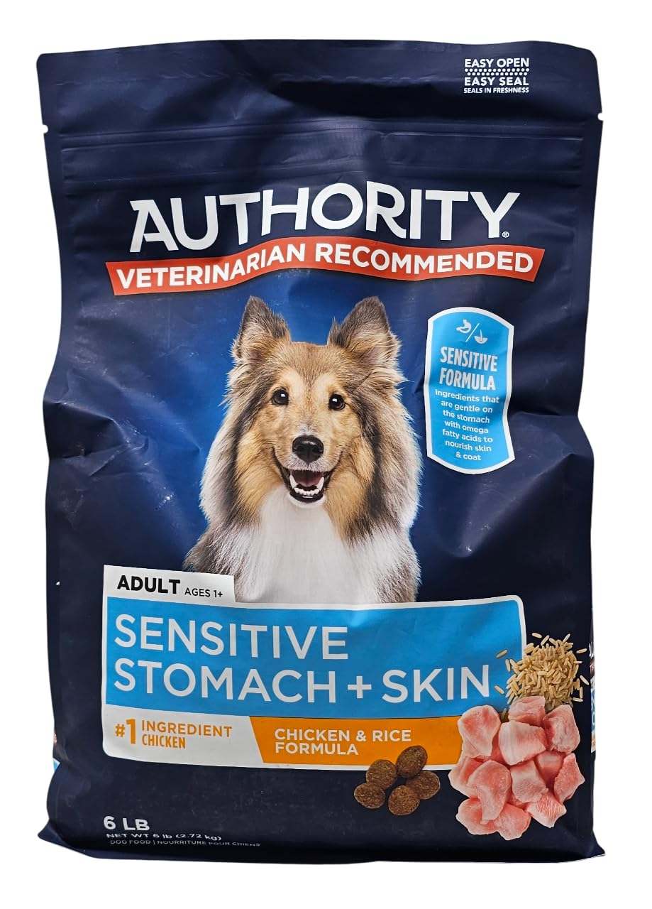 Authority sac 6 livres pour chien, estomac sensible, rangement pratique.