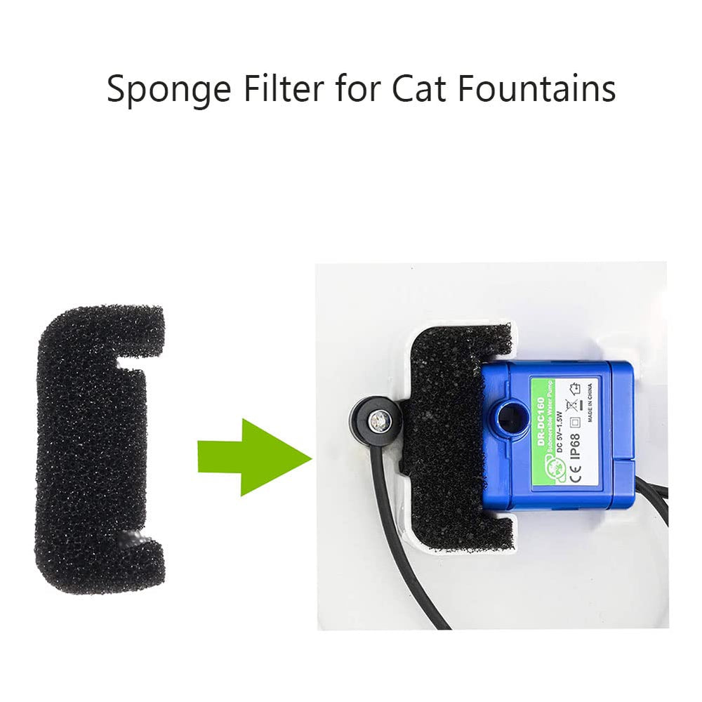 Éponges AUTSEEYS pré-filtre pour fontaine chat inox, protègent la pompe et prolongent sa durée de vie.