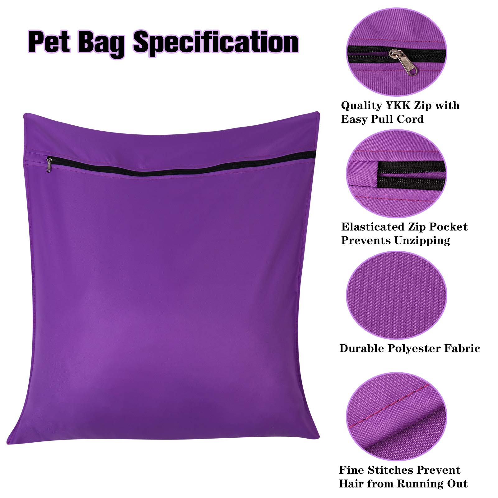 Sac de lavage adapté pour articles volumineux en violet.