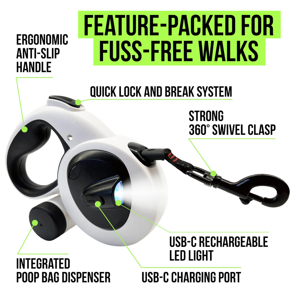 AVANTO Laisse retractable sans enchevetrment 360°, mouvement libre.