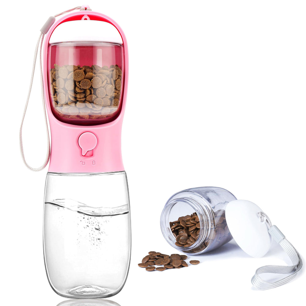Gourde AVELORA chien 10oz avec nourriture, hydratation pratique en promenade.