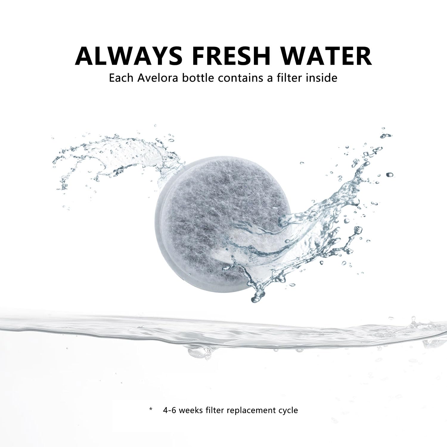 Filtration charbon actif AVELORA purifie l'eau sur le sentier.