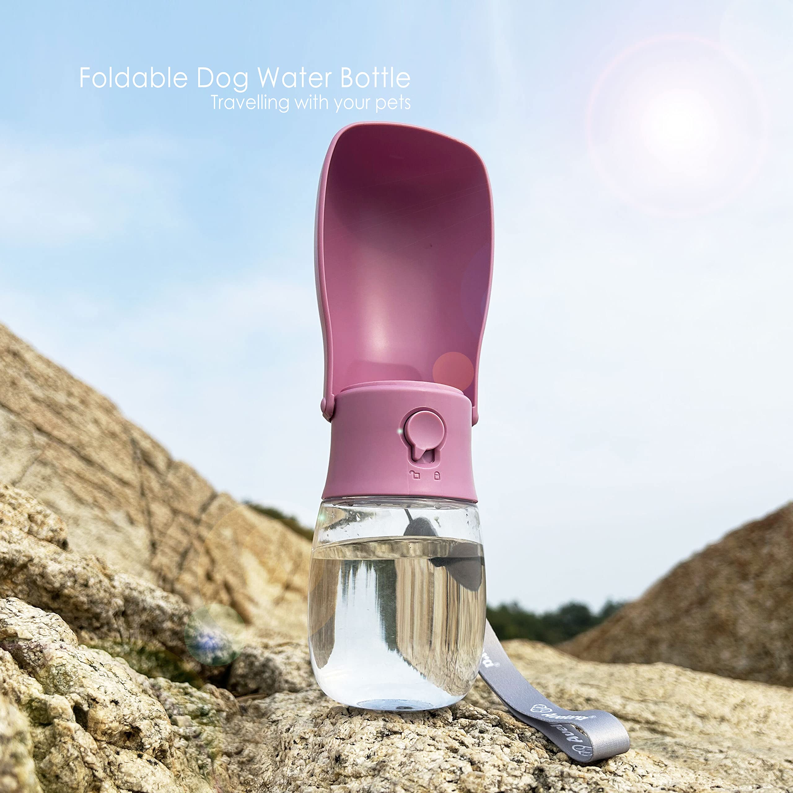 Gourde AVELORA pliable pour chat, hydratation facile en déplacement.