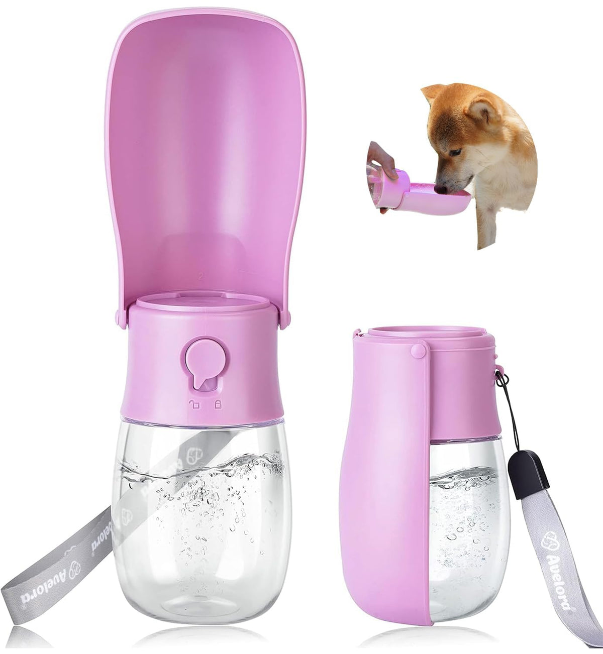 Gourde AVELORA pliable pour chien, pratique lors des promenades.