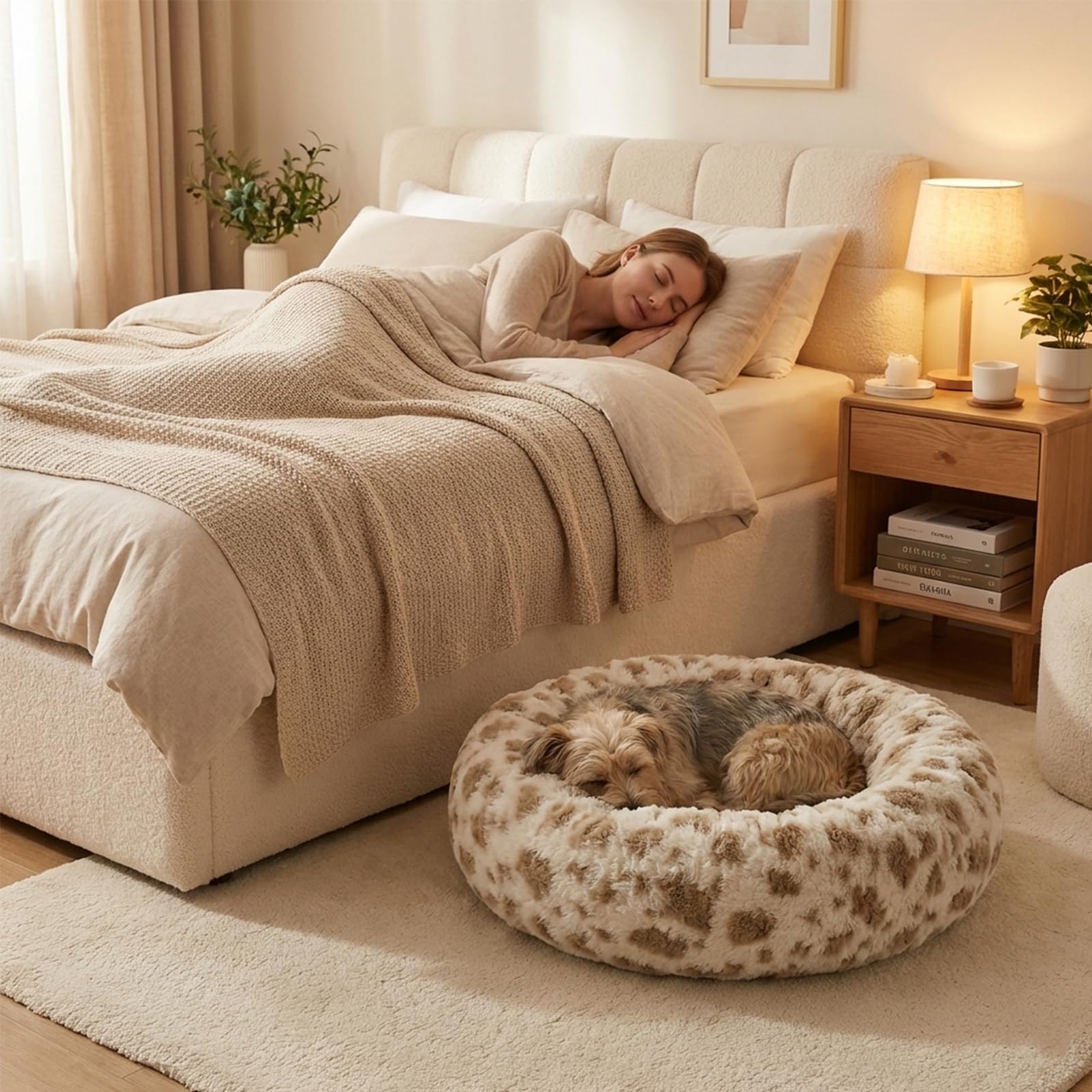 Avont Donut Lit Chien: design cercle favorisant un repos apaisé.