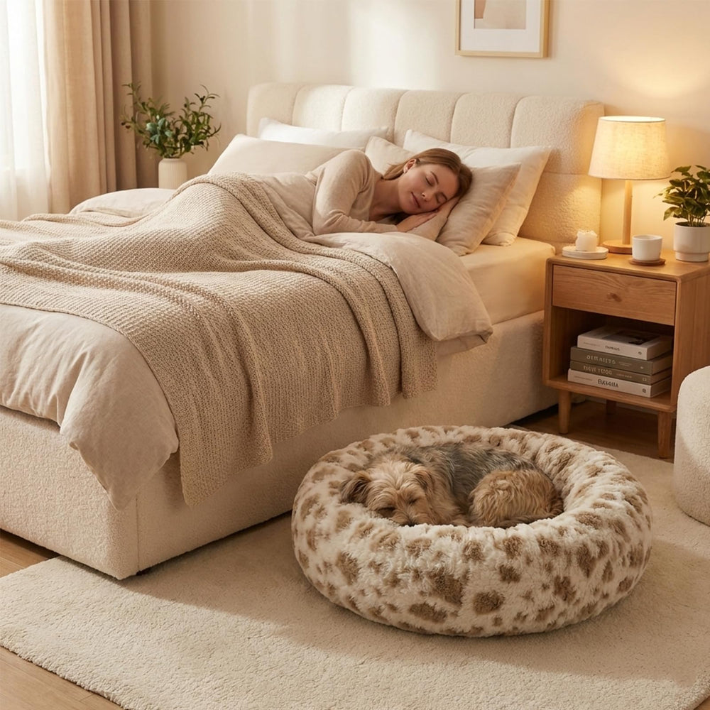 Avont Donut Lit Chien: design cercle favorisant un repos apaisé.