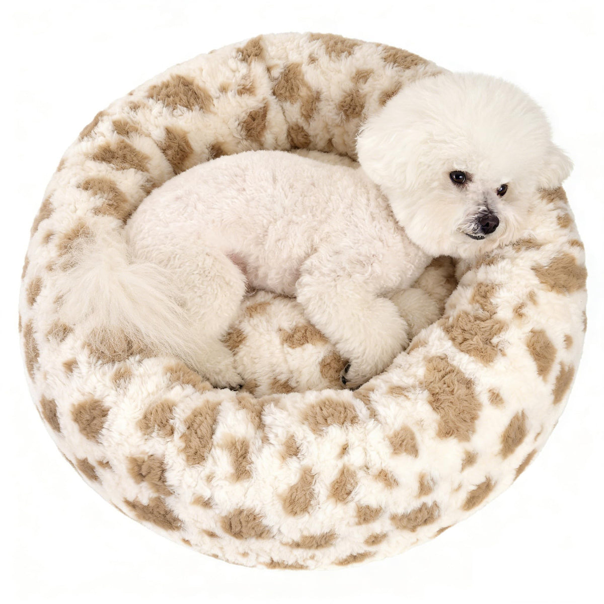 Avont Donut Lit Chien avec housse amovible pour nettoyage rapide.