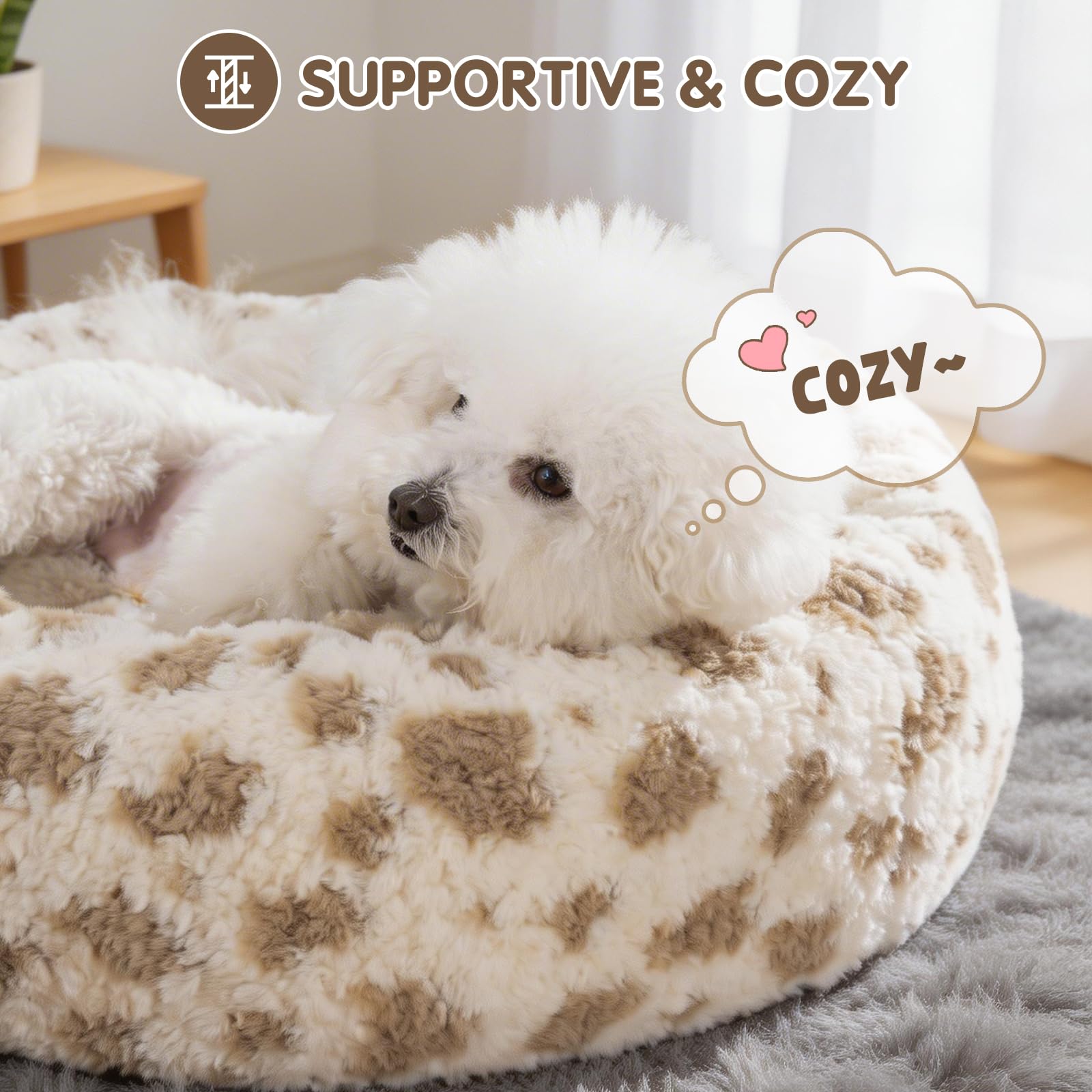 Avont Donut Lit Chien: mousse haute densité pour soutien confortable.