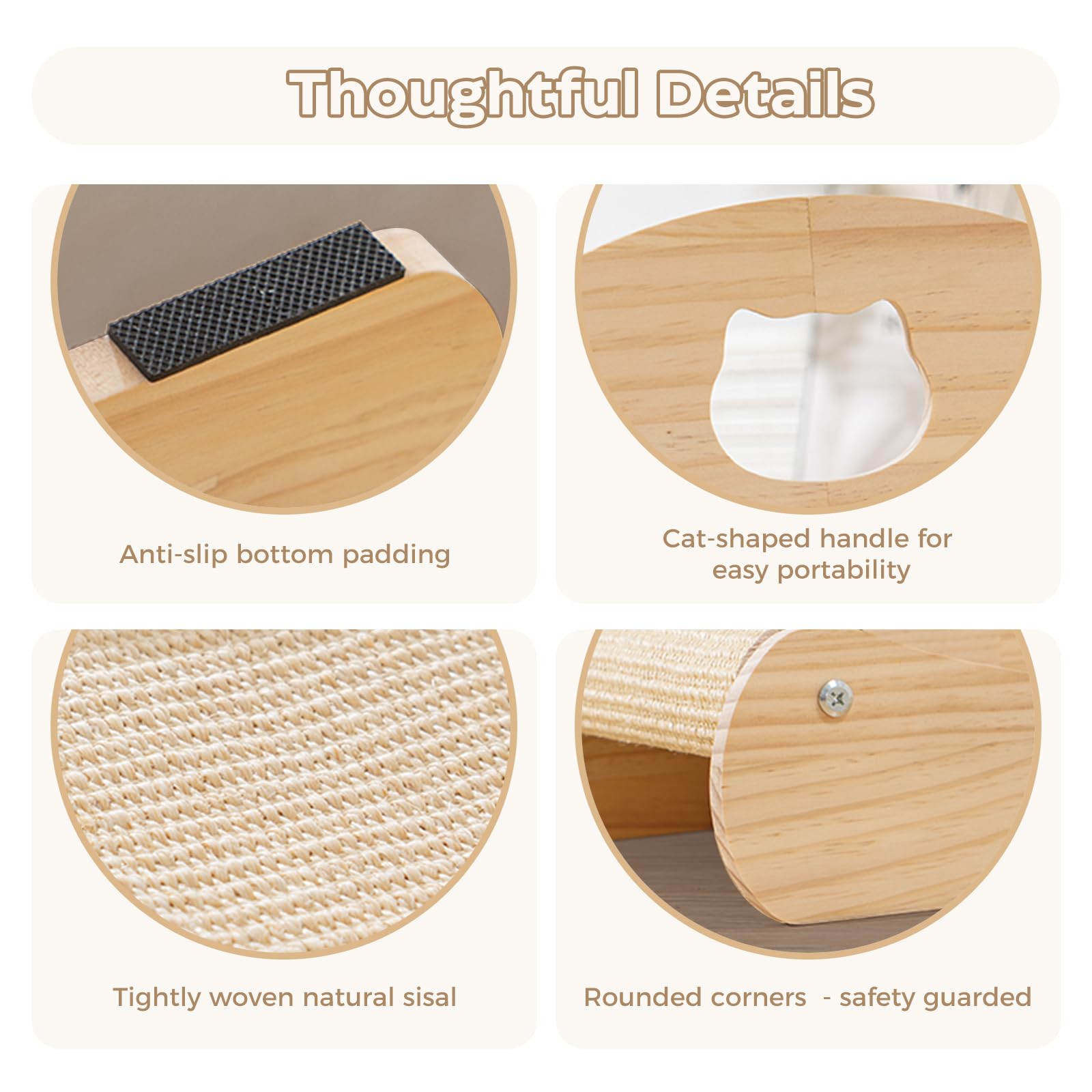 Grattoir sisal naturel Avont en détail, surface résistante et pratique.