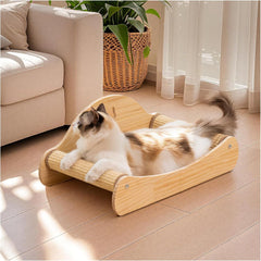 Avont grattoir-chat en sisal sur cadre bois naturel, pour gratter et se détendre.