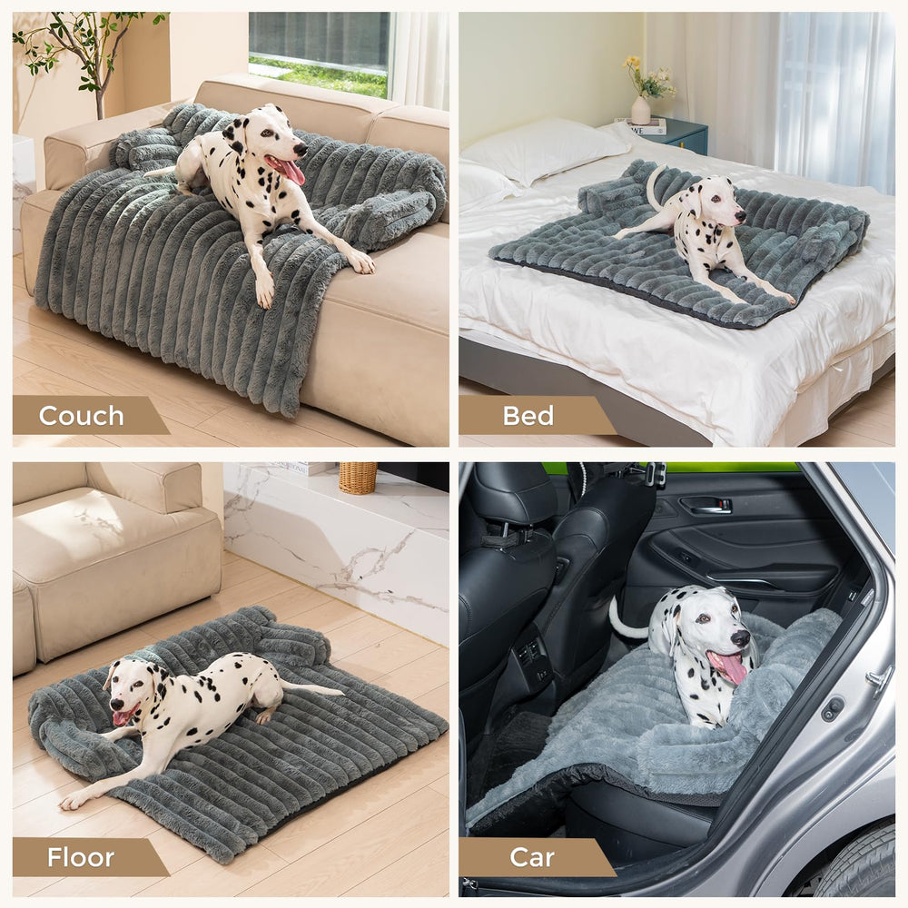 Avont tapis lit chien rebords surélevés pour le soutien et les câlins.