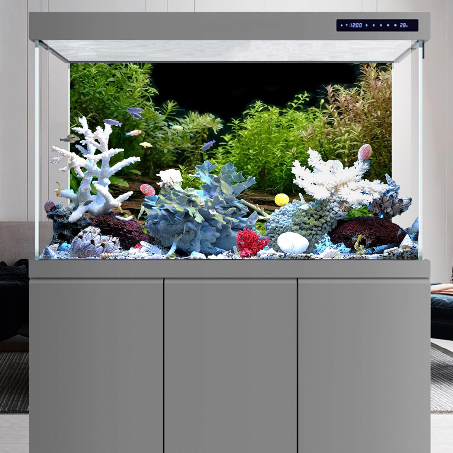 Fond AWERT vinyle résistant et réutilisable pour aquarium et terrarium.