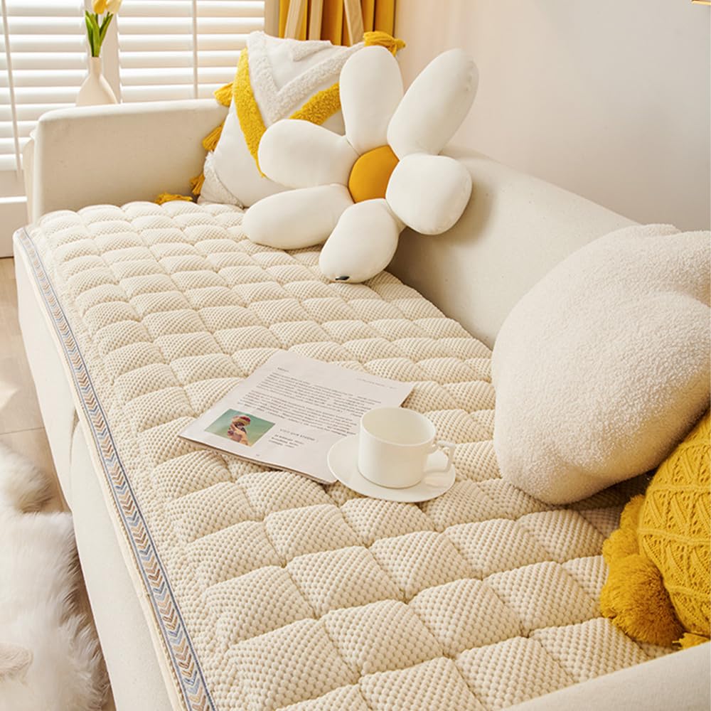 Awjcsv housse canapé douce tout-terrain beige pratique et durable
