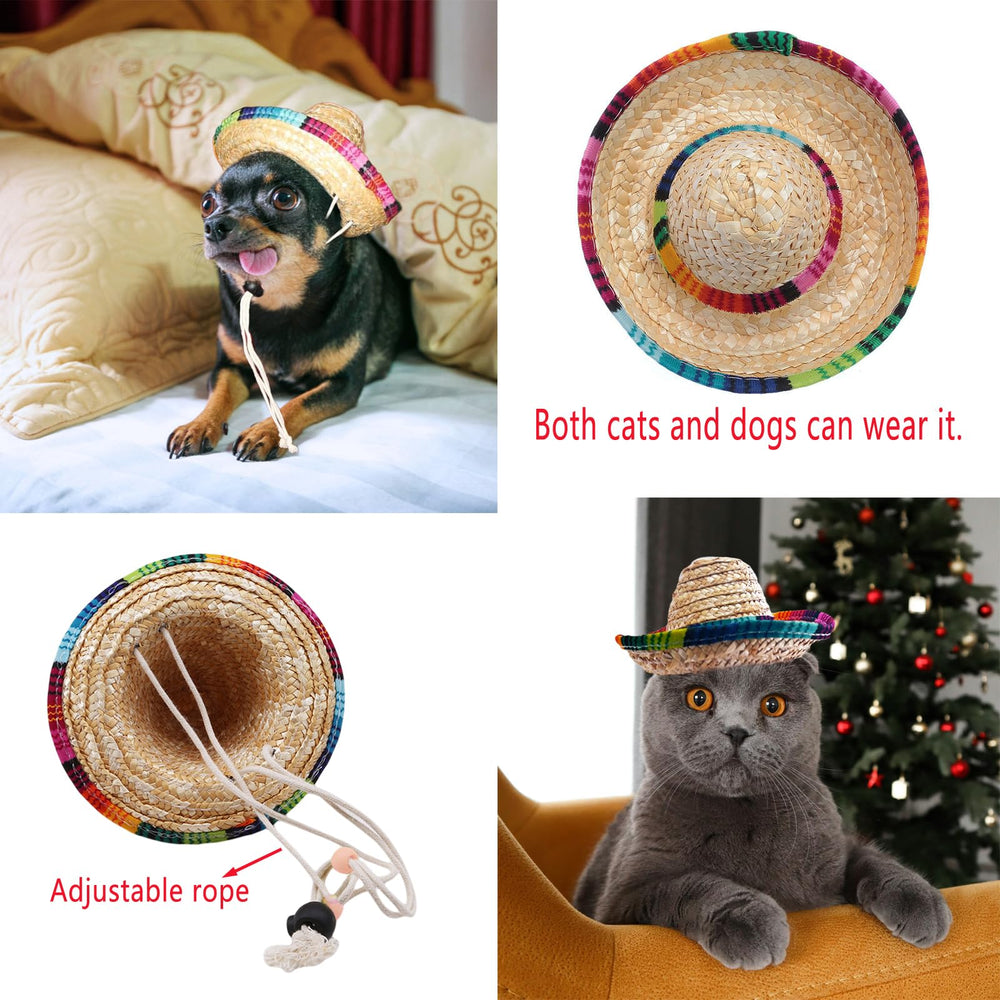 Chapeau paille AWOCAN pour chat, parfait pour événements festifs