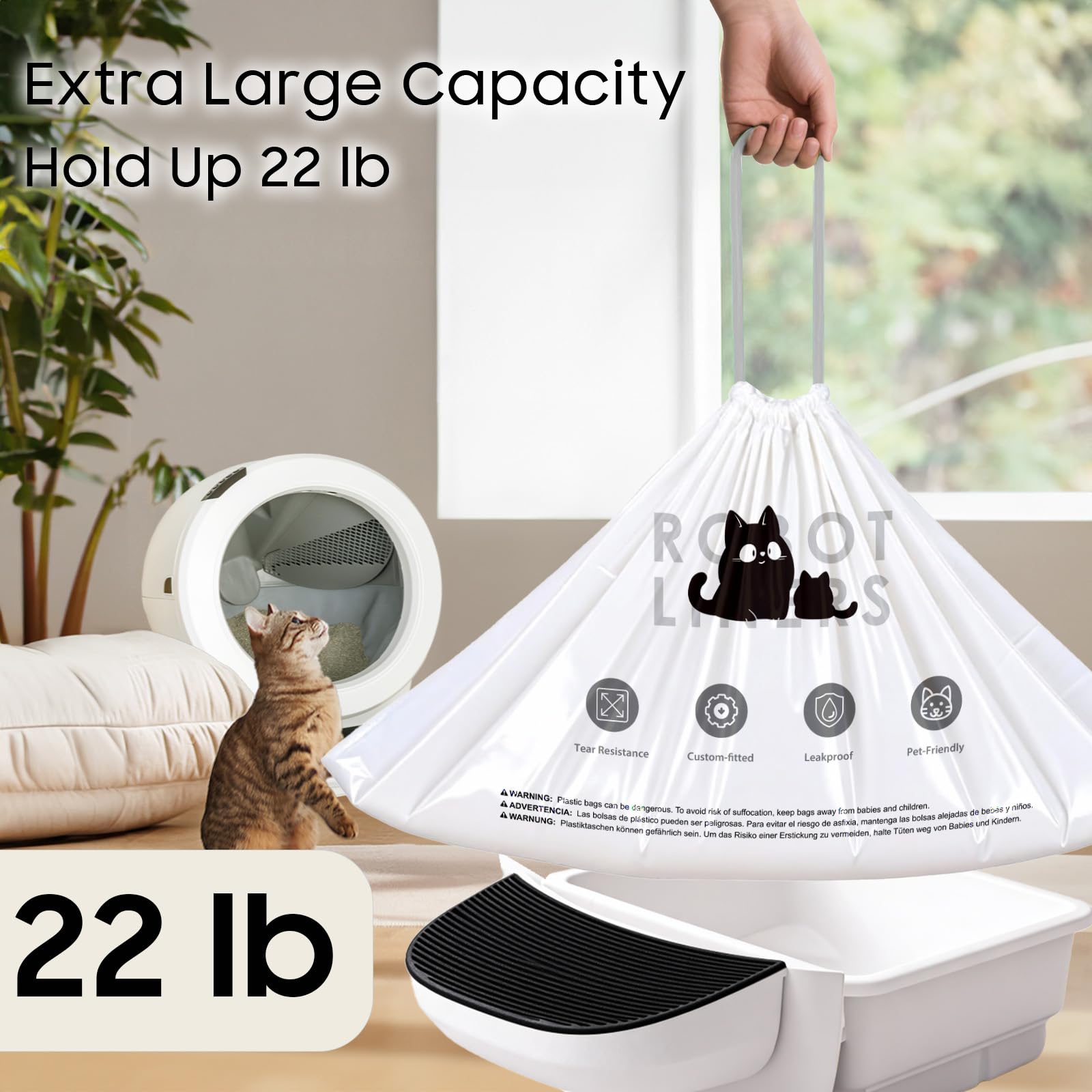 AWoHH sac litière robot compatibilité 5/4/3: convient au Litter Box Robot 5/4/3