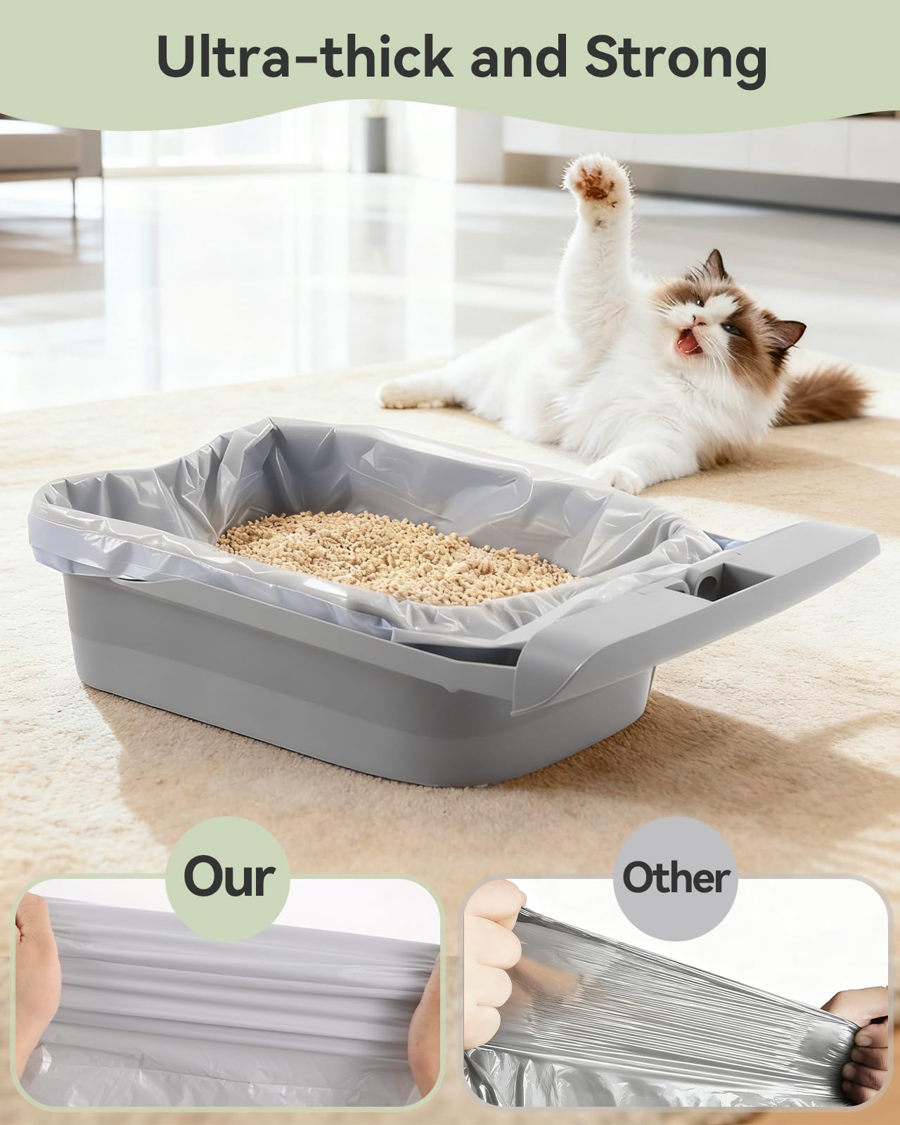AWoHH sacs-litiere 80 pièces lot économie 4 rouleaux