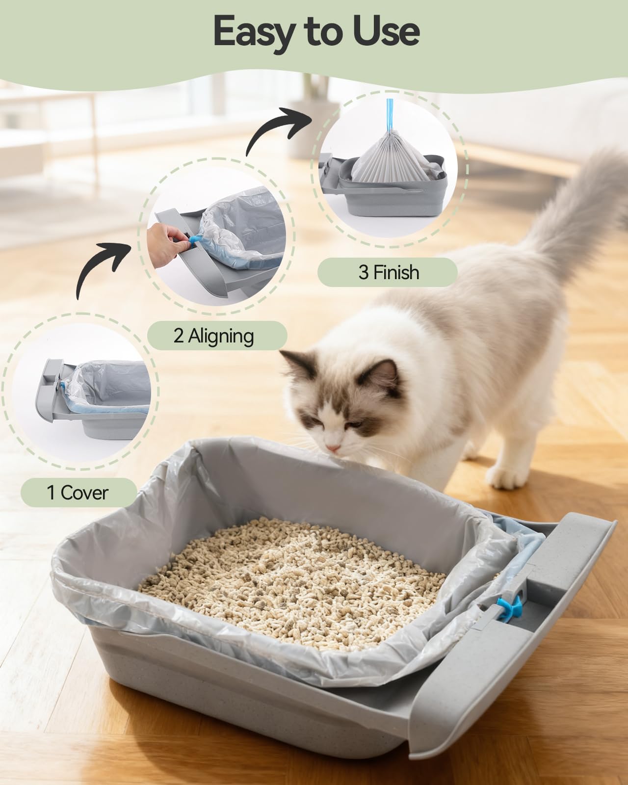 AWoHH sacs-litiere 80 pièces usage propreté et accessoire chat