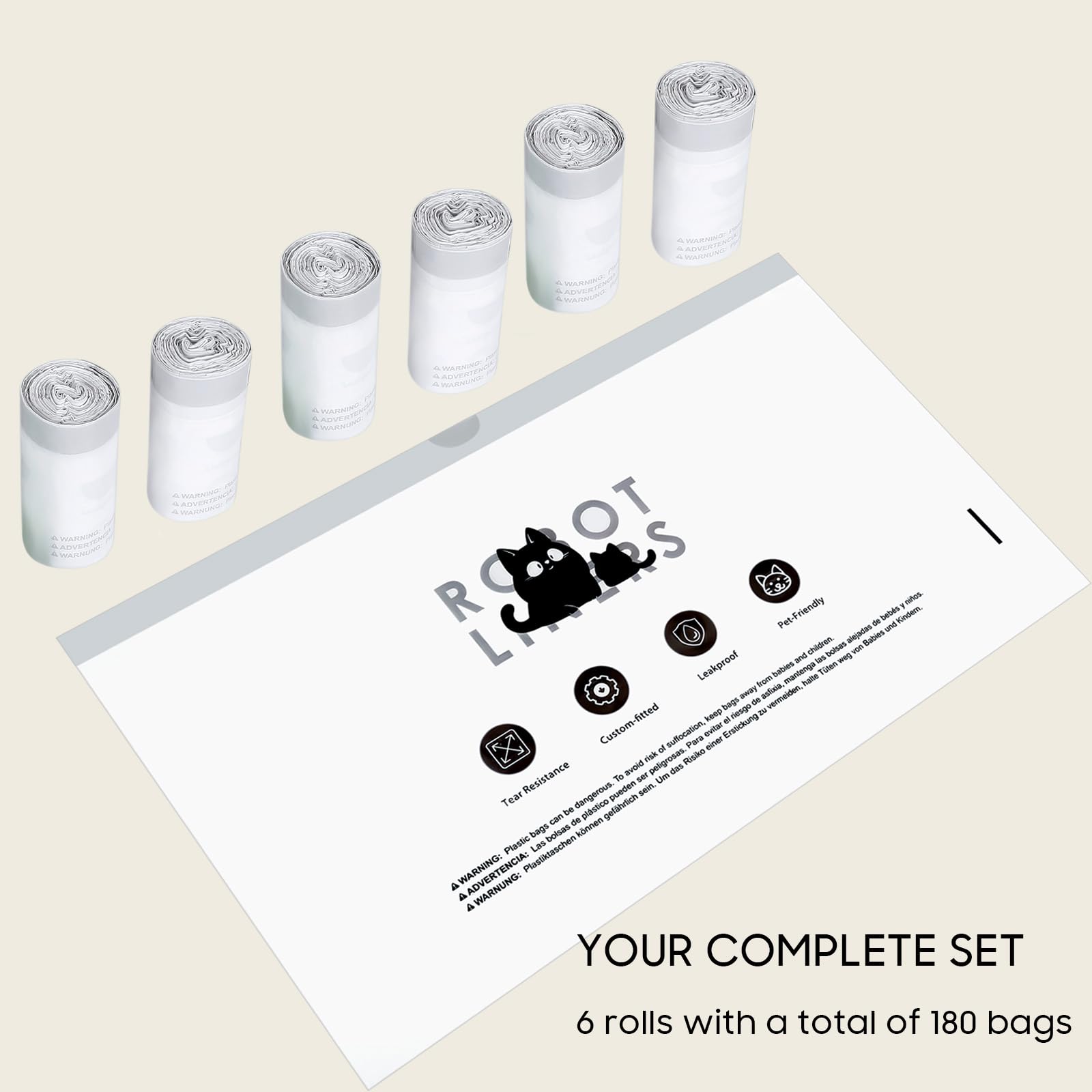 AWoHH sacs-litiere-pack-180-sacs: économie pratique et rangement propre.