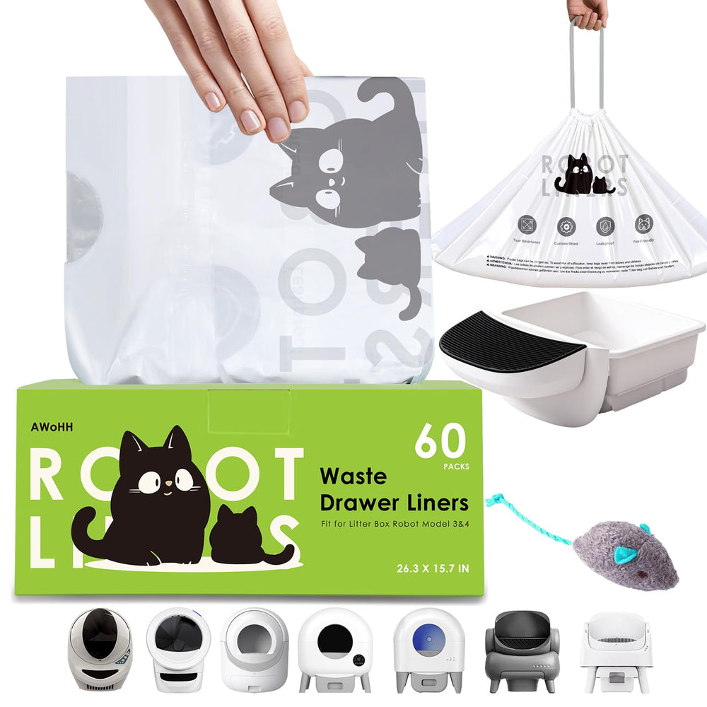 Sacs AWoHH pour bac robot, lot de 60, pratique et économique.