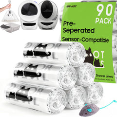 AWoHH sacs-litière robot 90 pack emballage transparente facilitant l'identification.