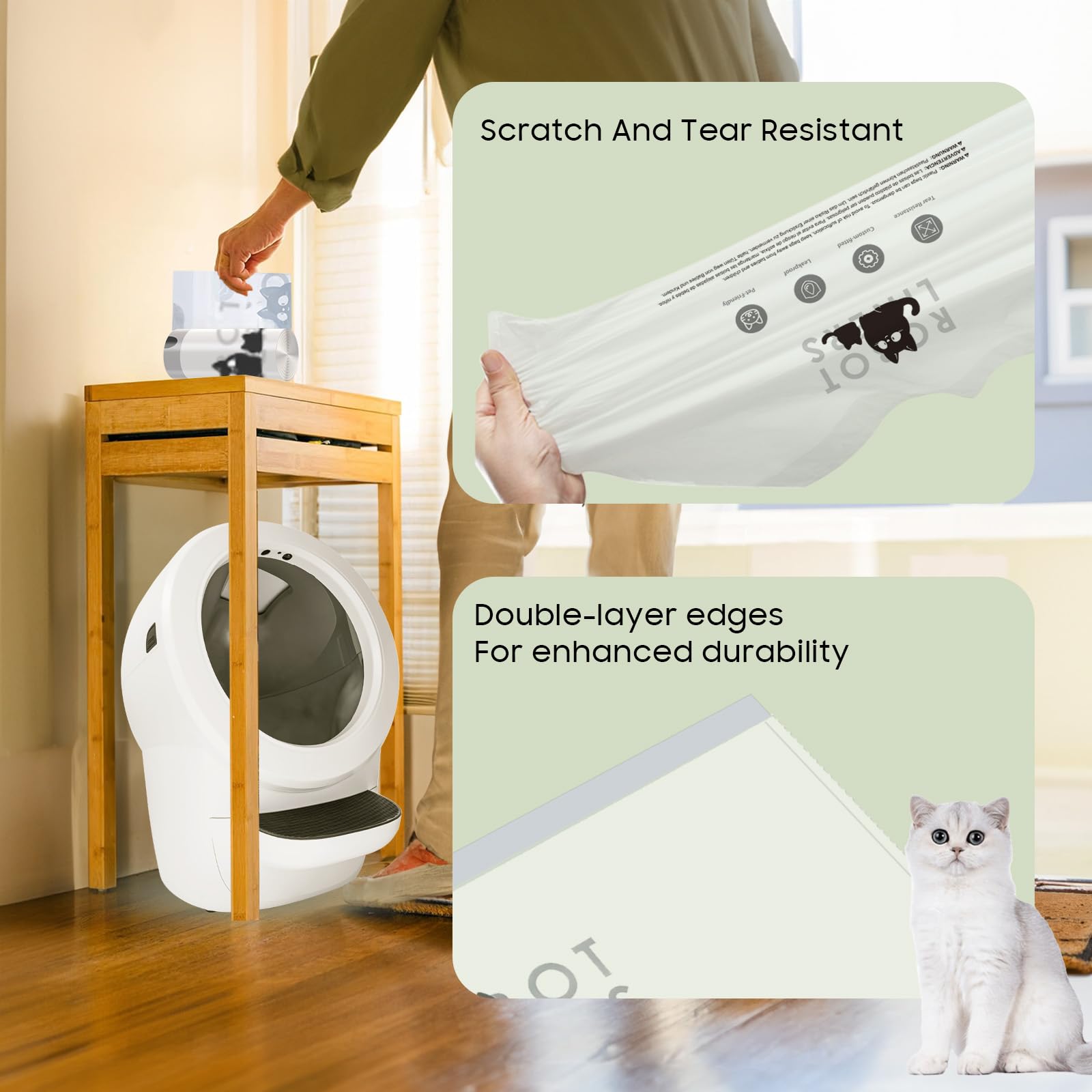 AWoHH sacs-litiere-robot-compatite-boite-litiere-automatique: compatible avec la plupart des boîtes automatiques.