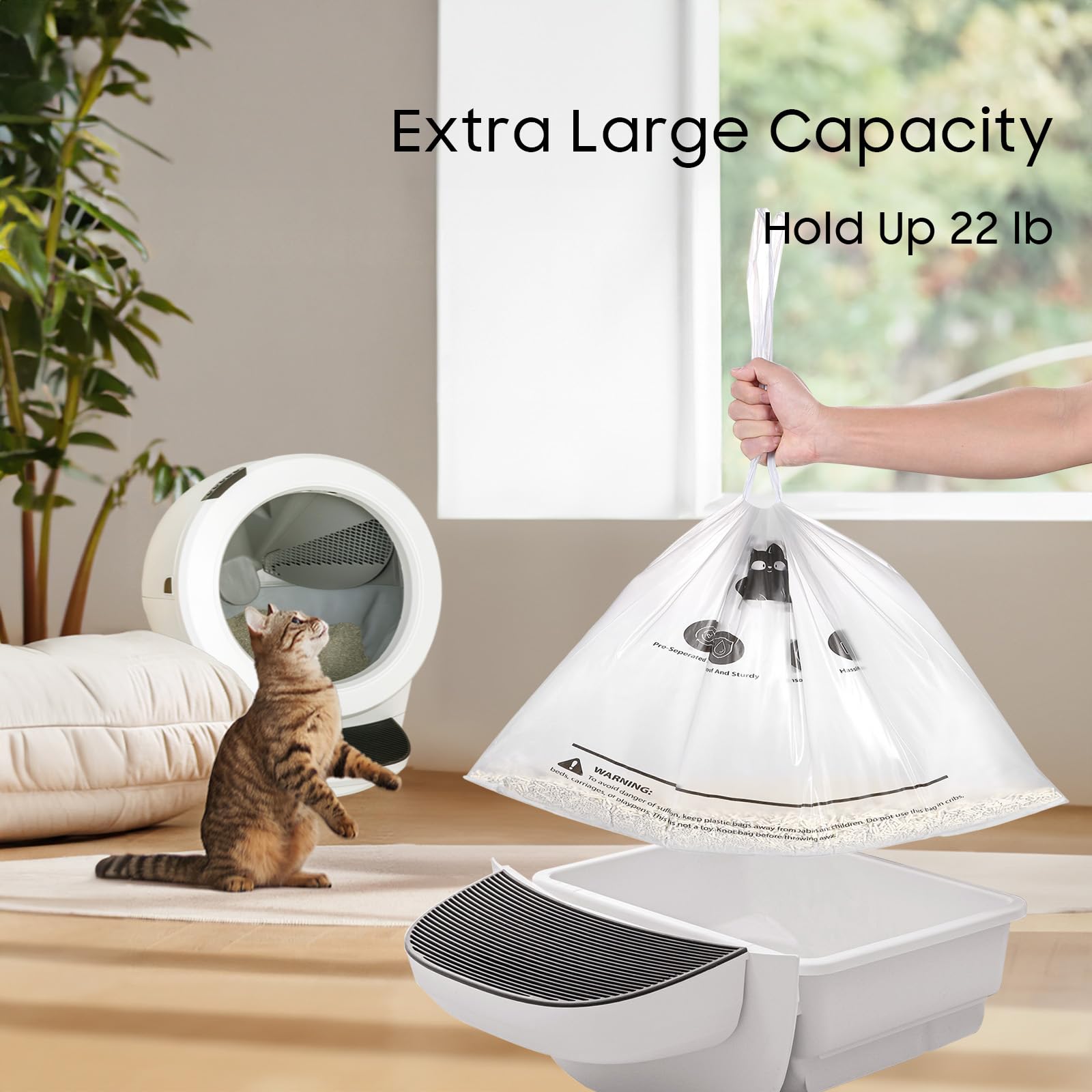 AWoHH sacs-litiere-robot-double-coutures-etanche: double couture pour éviter les fuites.