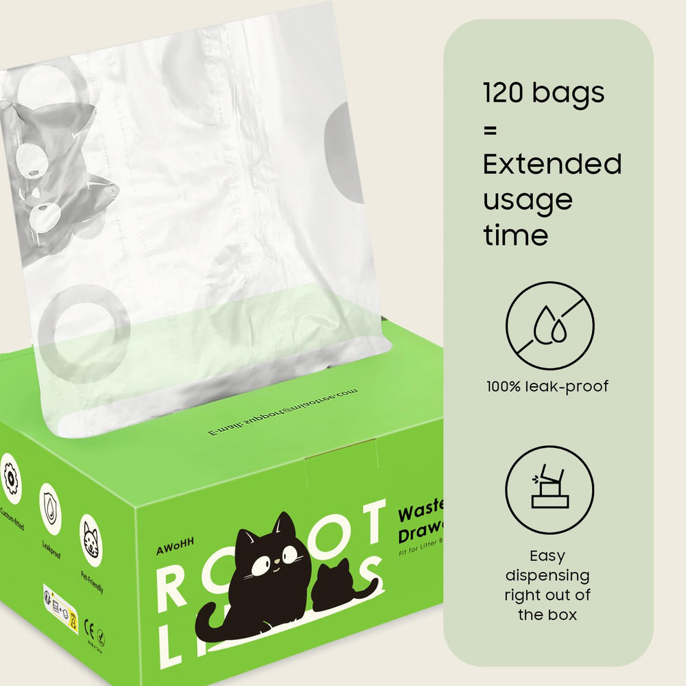 AWoHH sacs-litiere-robot-installation-simple: montage rapide pour un nettoyage sans effort.