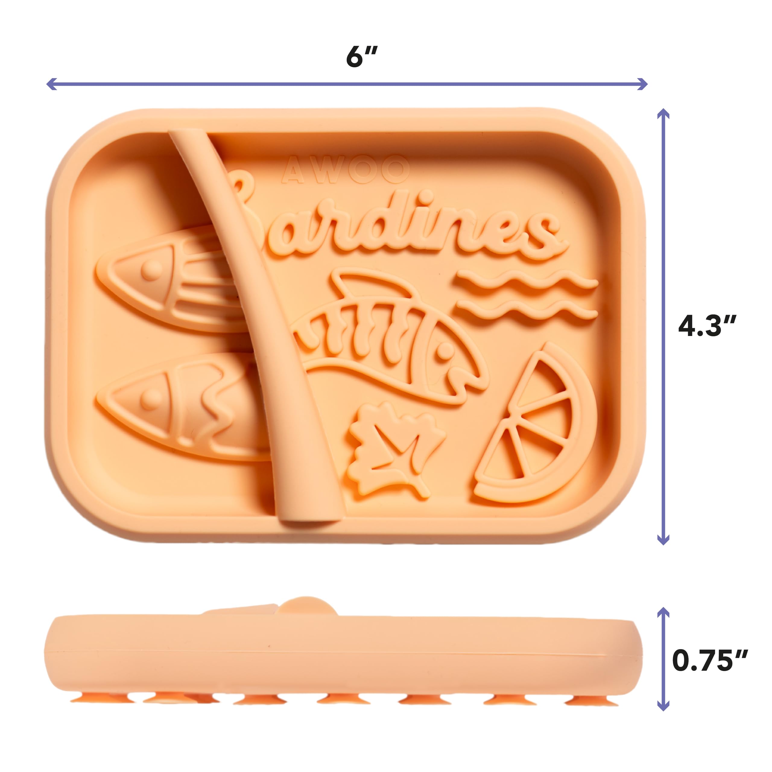 Awoo Sardina, mangeur lent en silicone, prolonge les repas et stimule l’esprit.