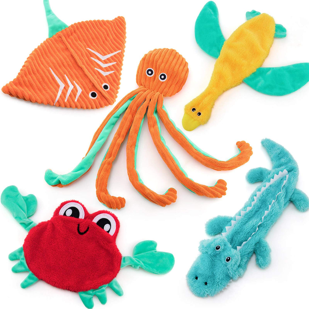 AWOOF 5 pack jouet crabe sans rembourrage pour mastiquer et s amuser