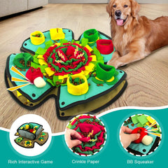 AWOOF Snuffle Mat 19x19-boule-cachee favorise une alimentation lente et interactive.