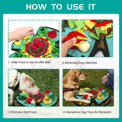 AWOOF Snuffle Mat chien 19x19-herbe-exterieure stimule l'exploration sensorielle.