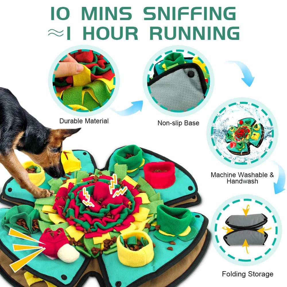 AWOOF Snuffle Mat chien 19x19-niveaux-difficulte offre un défi stimulant.
