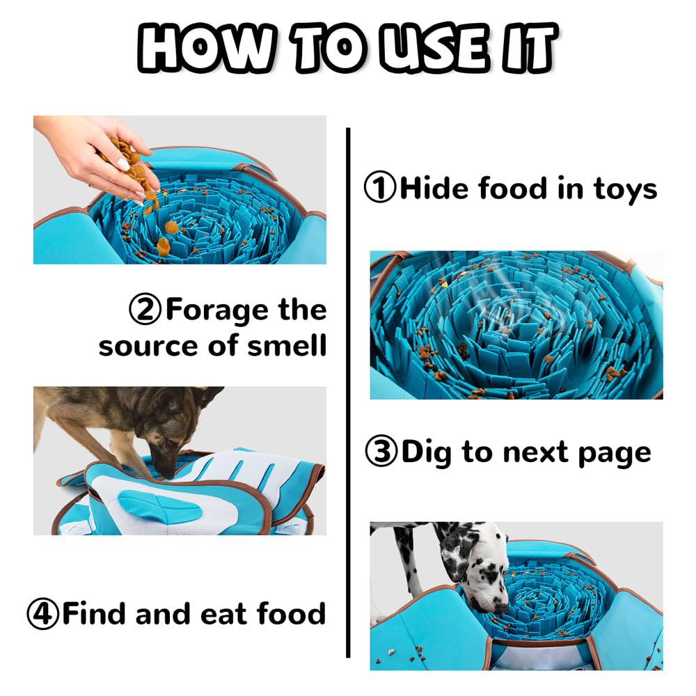 AWOOF Tapis Snuffle Bol pliant utilisé comme bol de repas.