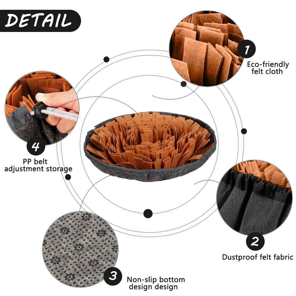 AWOOF Tapis Snuffle: double-usage pliable en bol pratique pour repas ou récompenses.