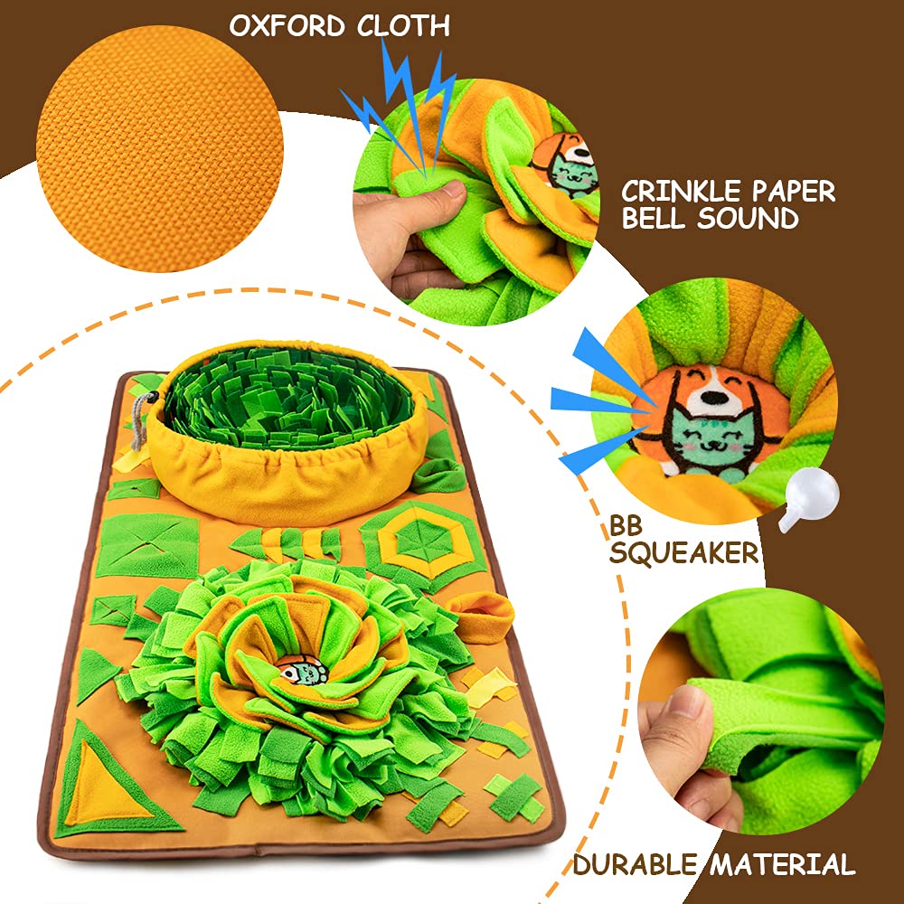 AWOOF Tapis Snuffle Chien Grand – zones cachettes et herbe fonctionnelle.