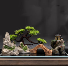 AWXZOM decor-bocal-poisson-japonais-arbre-coco: décor naturel et apaisant pour petit aquarium.