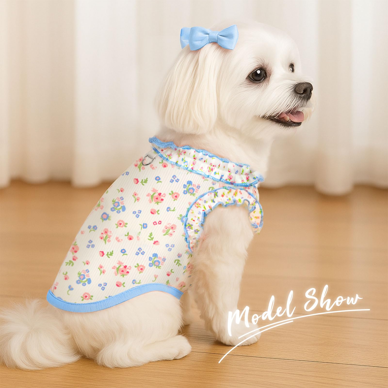 AXIIJGL tshirt chien dentelle, col décoratif et pratique pour sorties.